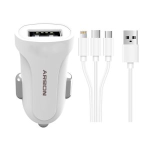 ARSON AN-C08 car charger with 3 functions conversion cable